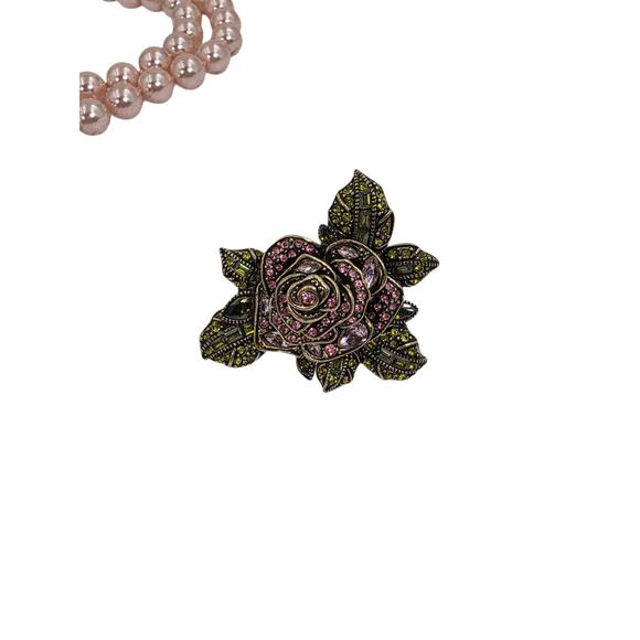 Heidi Daus "Enchanted Beauty" Disney-Commissioned Rose Necklace & Ring Set-NIB - Picture 13 of 16